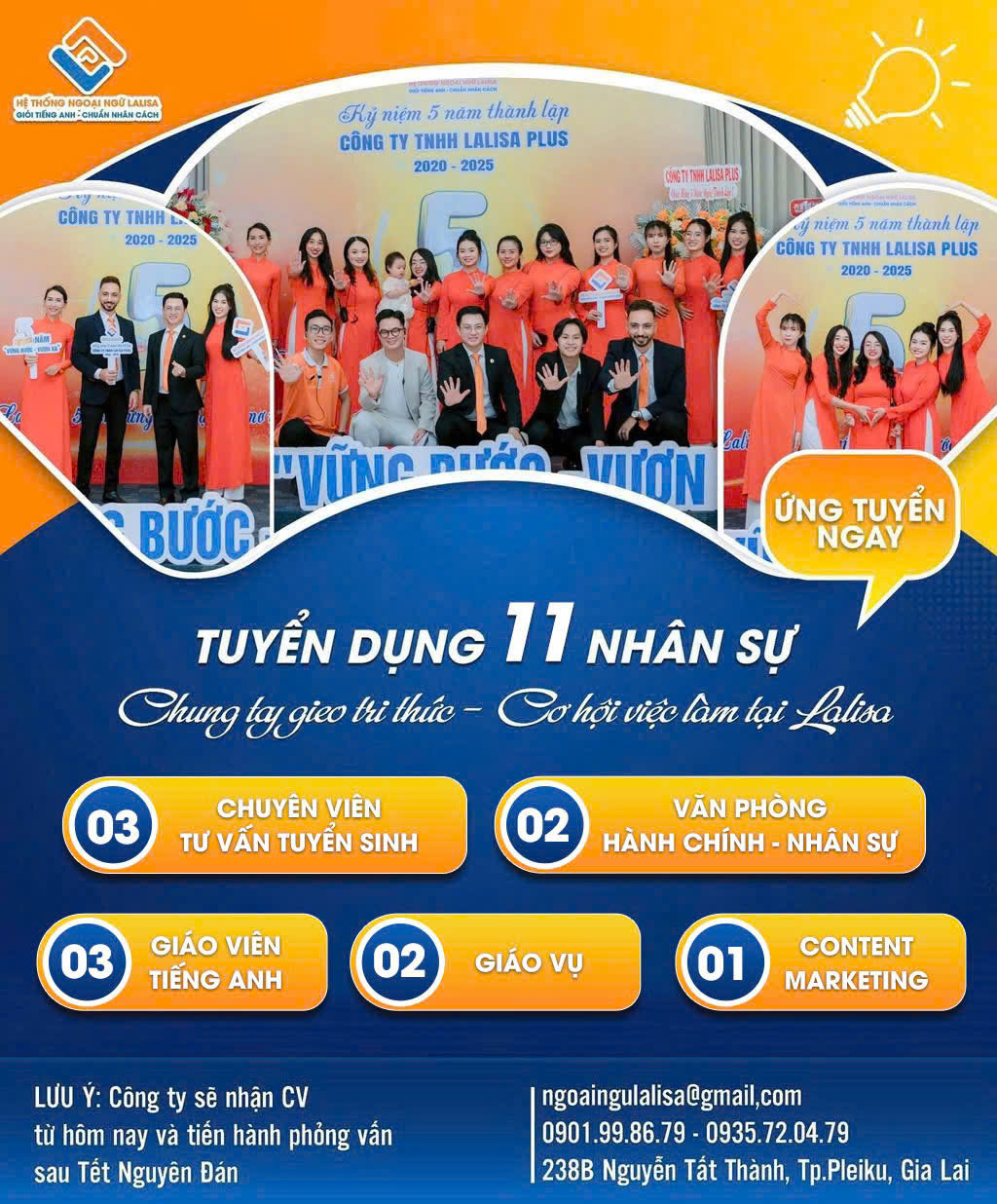 [Pleiku, Quy Nhơn] Lalisa Tuyển Dụng Nhân Sự – Nhiều Vị Trí Hấp Dẫn